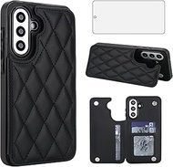 Asuwish Phone Case for Samsung Galaxy A56 5G Wallet Cover with Tempered Glass Screen Protector and L