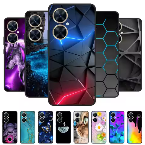 For Huawei Nova 11i Case Nova11i 11 i Black Wolf Soft TPU Silicone Back Cover For Huawei Nova 11i MA