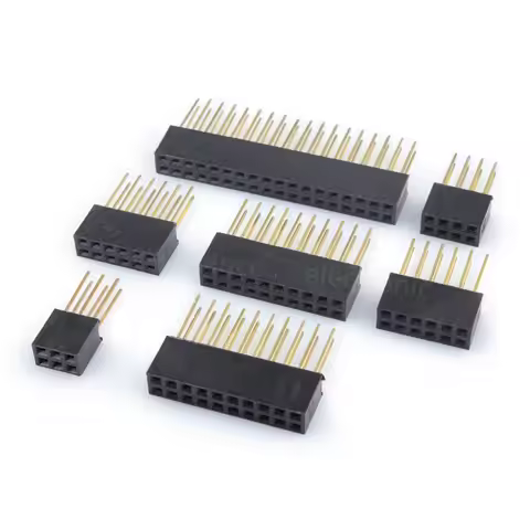 10PCS 2.54mm Double Row Female Long Pin 11mm Breakaway PCB Board Pin Header Socket Connector 2x3 2x4