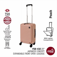 SAMEL 20" FGD 432 JAPANESE CONCEPT EXPANDABLE ANTI-THEFT ZIPPER FRONT OPEN LUGGAGE