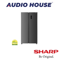 SHARP SJ-SS60E-DS  599L SIDE BY SIDE FRIDGE  COLOUR: DARK SILVER  ENERGY LABEL: 3 TICKS  2 YEARS WARRANTY BY SHARP