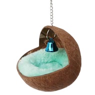 Small Pet Coconut Shell Nest for Hamster Guinea Pig Squirrel Parrot Warm Half-Round Cozy Home