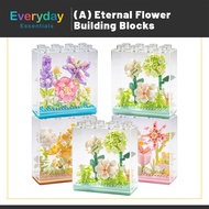 【E.E】Compatible Eternal Bouquet Brick Toy Set Flower Fairy Theme Plant Assembly Secret Words Ornamen