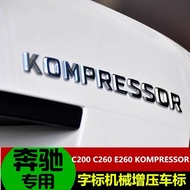 1 x ABS Chrome/Black Mercedes-Benz Kompressor logo Car Rear Trunk Body Decal Emblem Badge Car Sticke