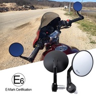 Motorcycle Handlebar Bar End Mirrors Rearview Mirror Universal 7/8\" 22Mm Handle Round For Suzuki Honda Kawasaki Scooters DUCATI