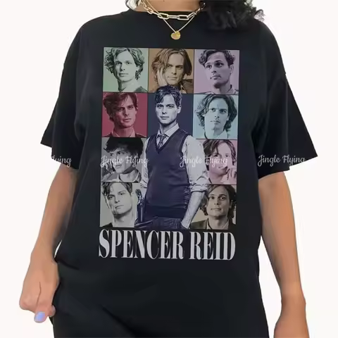 Vintage 90s Spencer Reid Graphic Women Unisex T-Shirt Criminal Minds Shirt Fan Gift Short Sleeve Cot