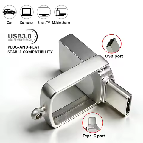 USB 2TB 512GB USB Flash Drive Metal USB 3.0 Pen Drive Key 1TB Type C High Speed Pendrive 128gb Mini 