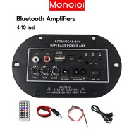 Monqiqi ampli full bass subwoofer 4-12 inch 12V/24V/220V Bluetooth Rumah Mobil Audio Power super bas