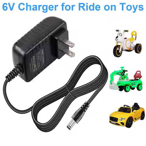 6V Charger for Ride on Toys, 6V Battery Charger for Kids Ride on Car,6 Volt Charger for Power Wheels