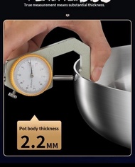 410 Stainless Steel Wok Frying Pan Non-Stick Pan Induction Cooker Gas Stove Dedicated