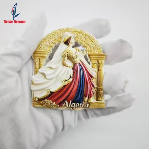 1Pc Algeria Fridge Magnet, World Travel Souvenir Collection, Suitable for Home and Office Decoration