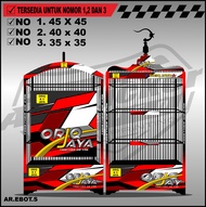 Stiker Decal Kandang Ebod Kotak / Dekal Sangkar Burung Kotak Model Ebod, BnR, Kosan ORIX JAYA 019