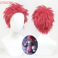 USNOW Akaza Cosplay Wig, Anime Heat Resistant Demon Slayer Cosplay Wig, Party Fluffy Natural Synthet