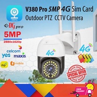 V380 PRO 4G Sim Card 5MP 2.5K Weatherproof Outdoor PTZ Wireless Smart IP CCTV Camera - Maxis, Celcom