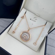 FG0Z Round Glossy Three-Ring Necklace Single Diamond Happy Diamond Clavicle Chain