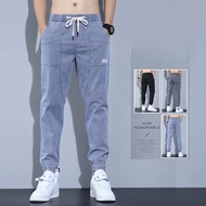 seluar jeans lelaki Men's Summer Lightweight Jeans - Loose Cuffed 9-Point Harem Versatile Sports Sty