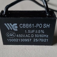 Fan Capacitor 1.5uf-400V, 450V Black Cable