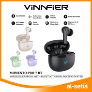 VINNFIER MOMENTO PRO 7 BT WIRELESS EARBUDS ANC QUAD MIC ENC - 20H PLAYTIME DEEP BASS IPX5