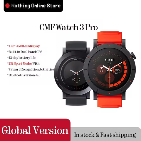 NEW Global Version CMF Watch 3 Pro 1.43"AMOLED Dual-Band GPS Bluetooth call IP68