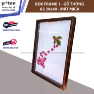 Khung ảnh gỗ 30x40 Box Type 1 - Khung hình gỗ thông mặt mica trang trí treo tường - Wood Frame by PT