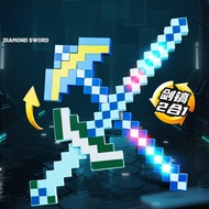 [3-Pack Deformable] Two-in-One Luminous Diamond Sword Pick Toys, MC Game Mosaic 5 Years Old 7 Years 