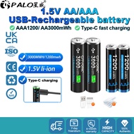 PALO AA/AAA Rechargeable Battery USB charging 1.5H Fast Charging long-lasting Safe and reliable Leak