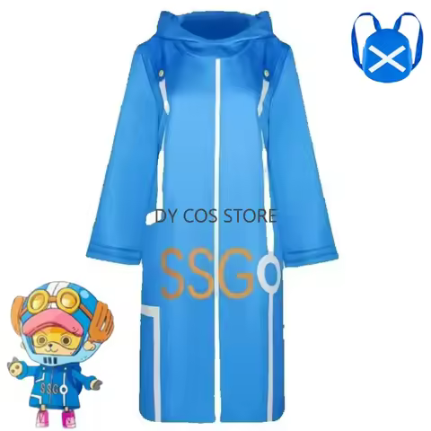 Movies Turtle Island Tony Tony Chopper Thousand Sunny Cosplay Costume Blue Hooded Robe Coat Backpack