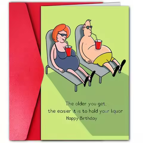 1pc, funny birthday card, interesting card, creative and cute pattern card, birthday card for husban