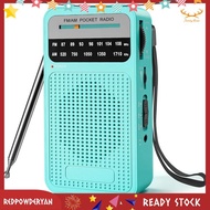 [Redpowderyan.] AM FM Pocket Radio Portable Radio Transistor Radio with Loudspeaker Green