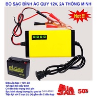 Máy Sạc Bình Ắc Quy Tự Động Cho Xe Máy (12V 2A) Sạc Bình Nhanh Cho Xe Máy Xe Ô Tô xe đạp điện và các