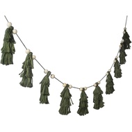 Boho Pastel Christmas Tree Tassels Garland, Christmas Banner Decor with Wood Beads for Holiday Cotta