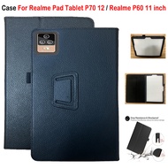 For Realme Pad Tablet P70 High Quality PU Leather Stand Flip Cover Realme P60 11 inch Fashion Simple