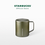 ! Starbucks Stainless Steel Olive Green Mug 14oz. Tumbler