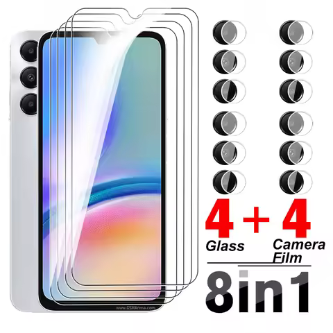 8 in 1 Clear Tempered Glass For Samsung Galaxy A05s A05 A15 4G A25 A35 A55 5G Samsang A16 A26 A36 A5