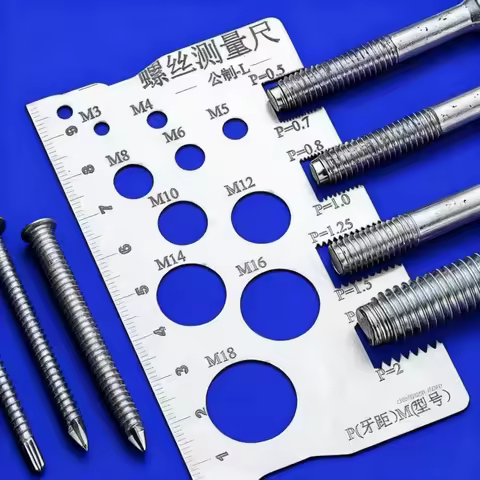 M3-M18 Thread Check Screw Measuring Ruler Stainless Steel Caliper Metric Tool for Measuring Screw Pi