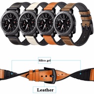 Leather+silicone sport strap for Samsung Gear S3 Frontier/Classic Watch 46mm replacement watchband 2