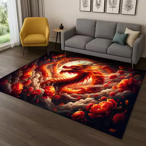 3D China Dragon Myth Art Carpet Rug for Sofa Bedroom Living Room,Area Rug Doormat Home Decor,Kid Gam