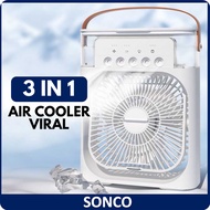 3 in 1 Air Cooler USB Connection Mini Portable Fan Aircond Humidifier 5 Sprays 600ml Liquid Storage Water Cooling / 冷风机