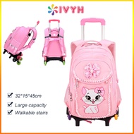 Ivyh Kids Trolley Backpack - Stroller Bag for School Girls and Boys, Rolling Backpack with Wheels, Ideal for School Use