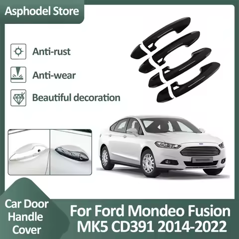 Car Door Handle Cover Trim For Ford Mondeo Fusion 5 MK5 CD391 2014~2022 Exterior Decor Protective Ac