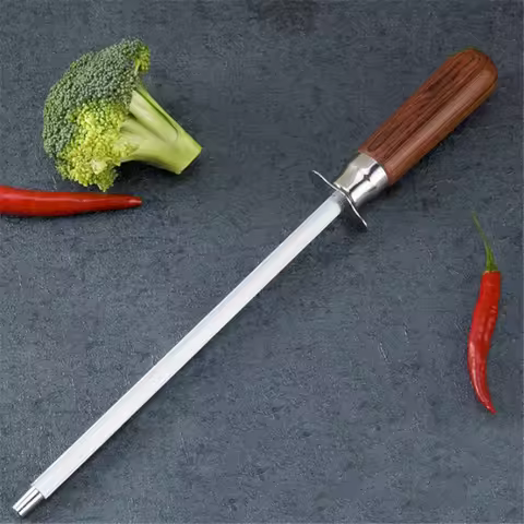 Knife Sharpening Rod 12 Inch Kitchen Honing Steel Knife Sharpening Carbon Steel Durable Stainless St