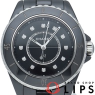 Pre-owned Chanel J12 Watch, 33mm, 12 Diamonds, J12 H5701, Ceramic, Women's Watch, Black, Polished, E