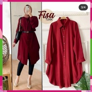 FISA TUNIK / TUNIK FISA WANITA POLOS TERBARU FULL KANCING BUSUI NEW