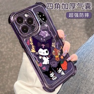 Little Kuromi OPPORENO12/11/10PRO Phone Case K12X Plating A97/A96/A72/A58 Airbag Small Kuromi OPPORE
