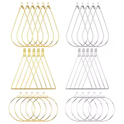Triangle Earring Hoops Round Ear Rings Teardrop Beading Hoop Earring For DIY Earring Making Supplies