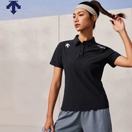 DESCENTE 女士防曬短袖POLO衫 高爾夫涼感冰絲速幹POLO衫