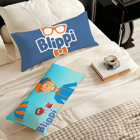 Cartoon education B-Blippi Pillow Case Suitable for Office Bedroom Sofa Home Decoration Rectangle Cu