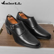 Men's Vintage Dress Shoes High Heel Shoes Leather Oxford Formal Business Suit Tuxedo Shoes Elevator 