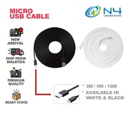 Micro USB cable charging for Charging K3 Thermometer / Xiaomi / Mijia / IP Camera / CCTV Cable 3m / 