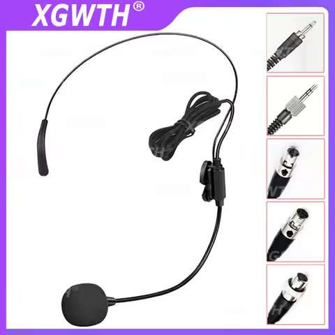 Headset Microphone Dual Ear Head Omnidirectional Condenser Headworn Mic for Sennheiser Shure AKG MiP